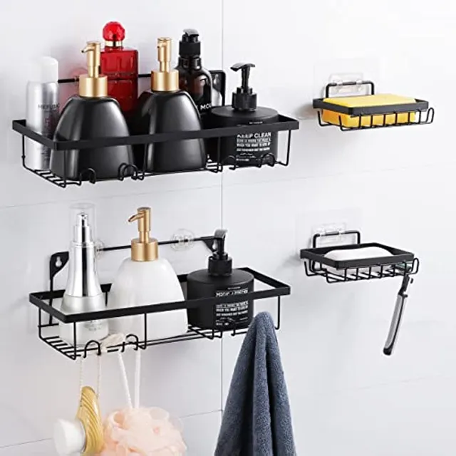 Drilling shower organizer with soap holder