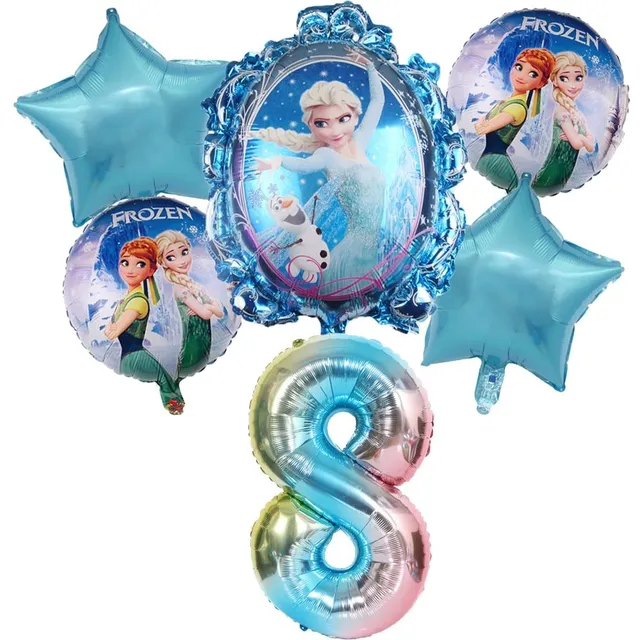 Set albastru pentru copii cu cifre gonflabile Elsa