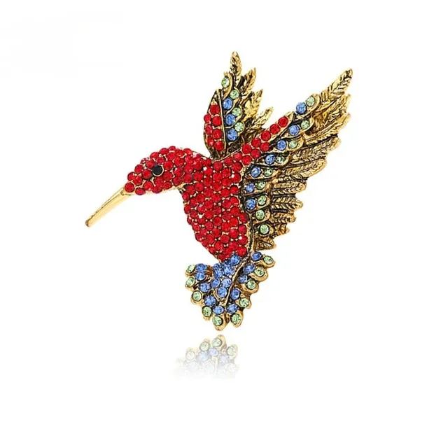 Stylish decorated brooch Hummingbird