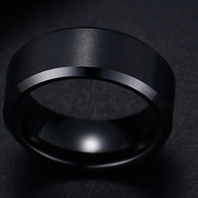 Titanium steel ring - black, gold, silver