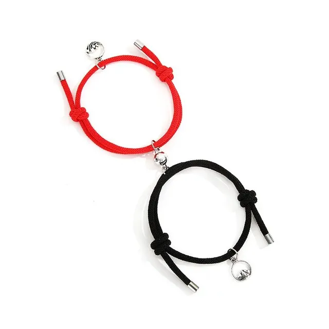 Magnetic string bracelet for couples 2 pcs