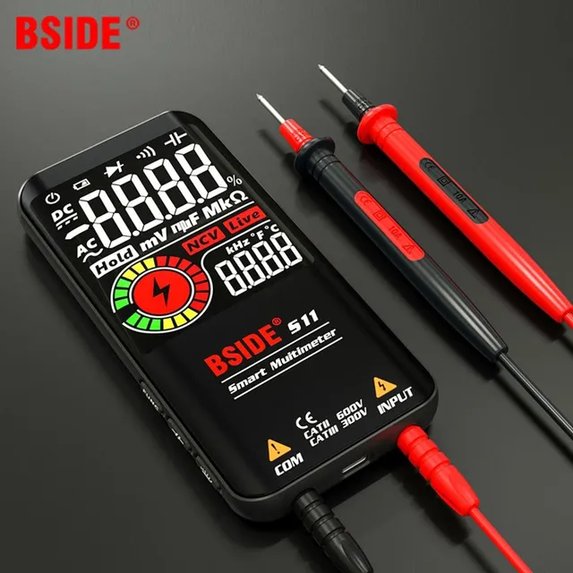 BSIDE Professional Digital Multimeter 9999counts Smart series multimeter DC AC Voltage Capacitor Ohm Diode NCV Hz Live Wire Tester