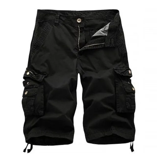 Men's Cargo Shorts in Fashion Army Style Black 36