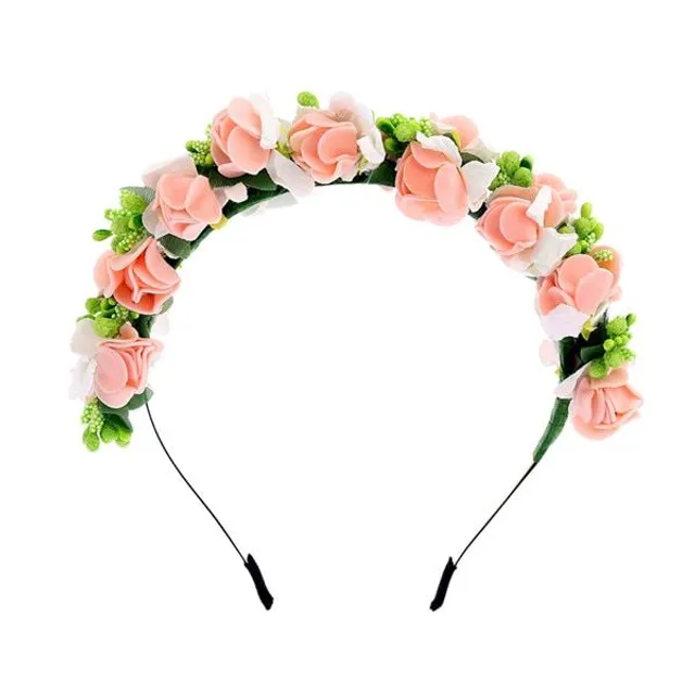 Beautiful spring and autumn hair tiara with flowers
