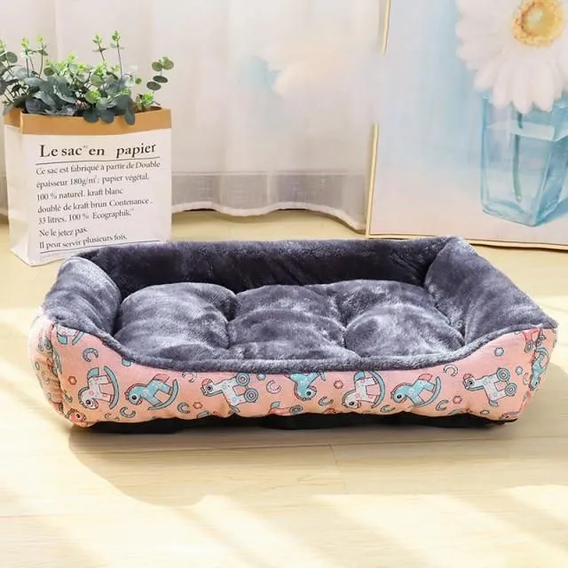 Soft dog bed with print