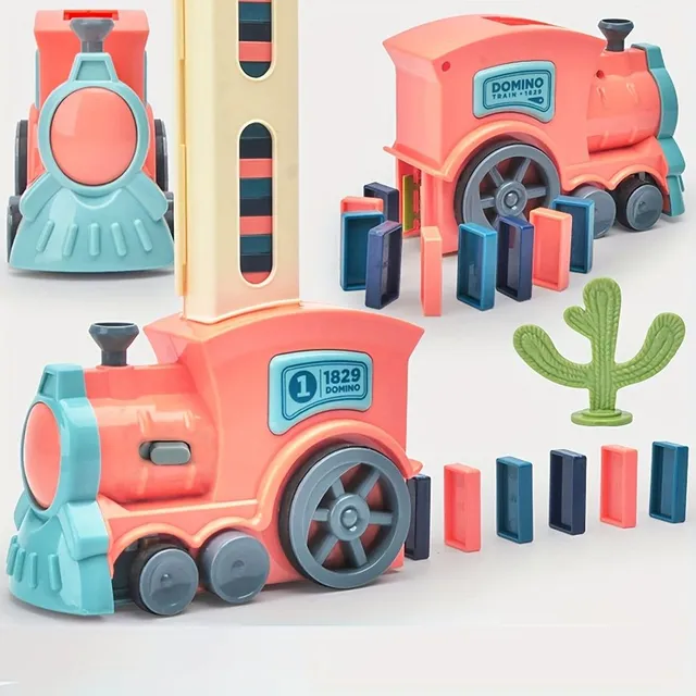 Trenes de dominó con motor eléctrico para niños - divertido y educativo, un juego de construcción creativo para horas de diversión