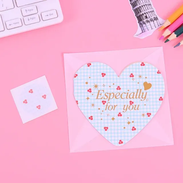 10 pcs of cute card in heart shape with text