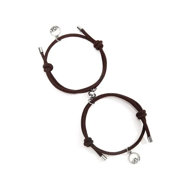 Magnetic string bracelet for couples 2 pcs