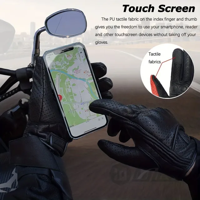 Summer on two wheels with wind in the hair: Breathable leather gloves with holes Mjmoto - Cool grip, maximum protection