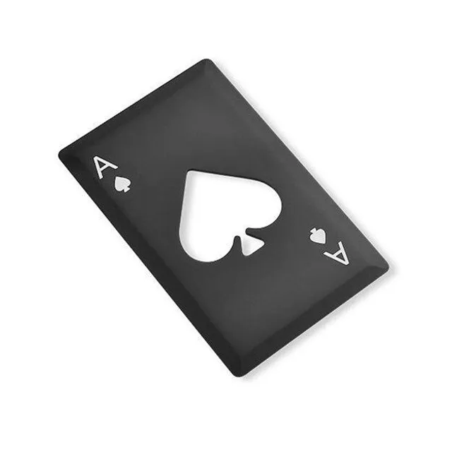 Kieszonkowy otwieracz do butelek w kształcie karty do gry - Ace of Spades