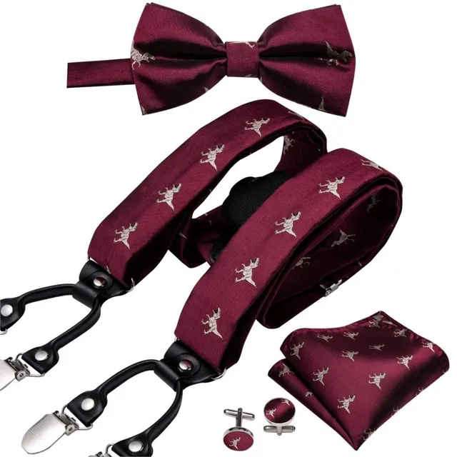 Men's suspenders, bow tie and handkerchief T1177