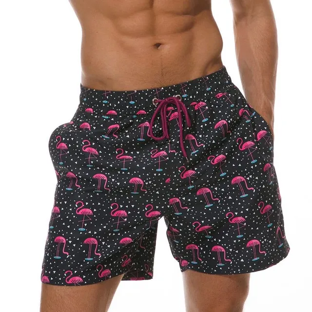 Men's stylish swimsuits with flamingos