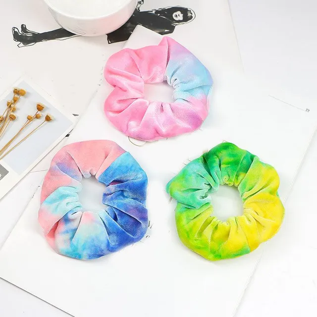 Scrunchies cu model în culori pastelate pentru femei