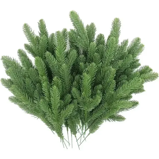 Artificial green pine branches