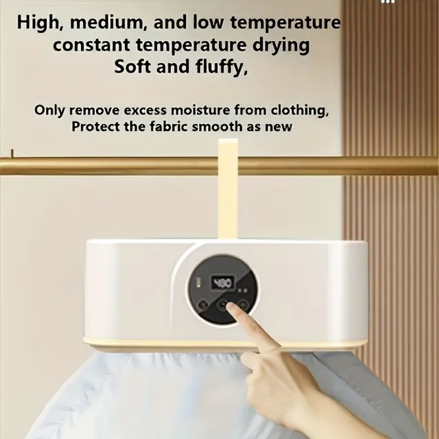 Stylový a praktický přenosný sušák s časovačem pro efektivní sušení prádla a ručníků - Domácí nezbytnost