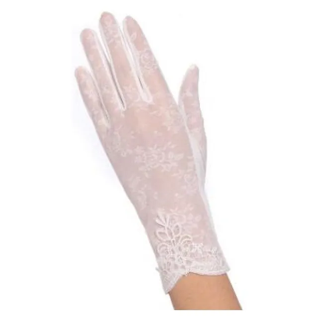 Women's sheer gloves with lace