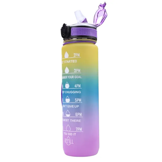 1000ml Water bottle - Motivating sports bottle with drink