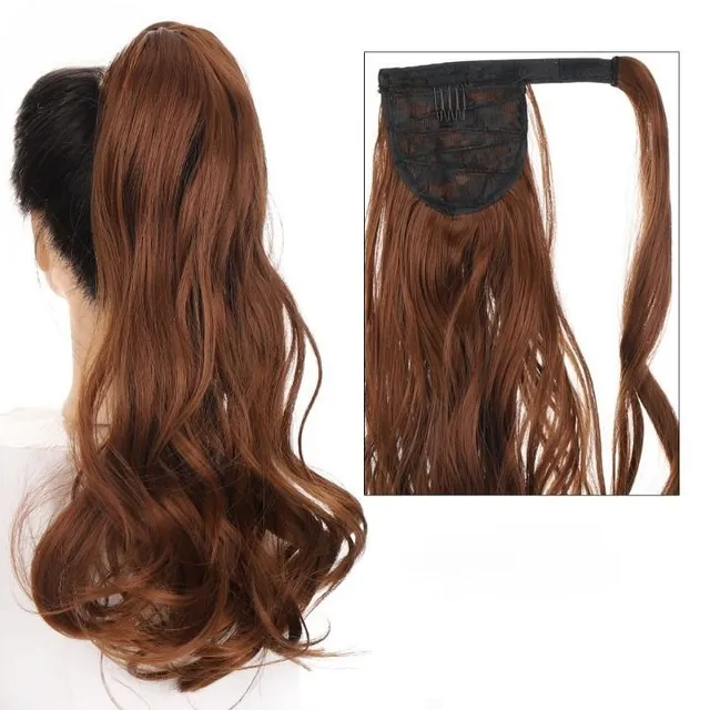 Women's long synthetic hair extensions for thickening hair