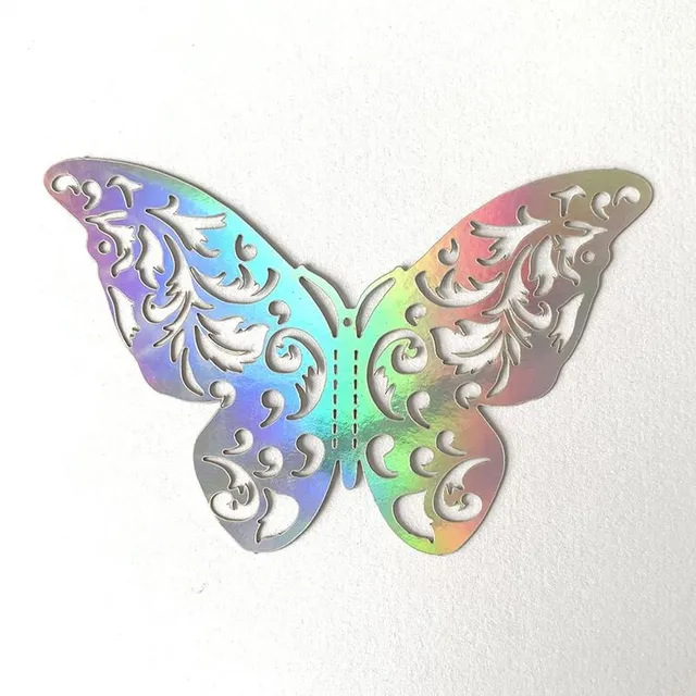 Set of 3D adhesive butterfly stickers on the wall - different colors