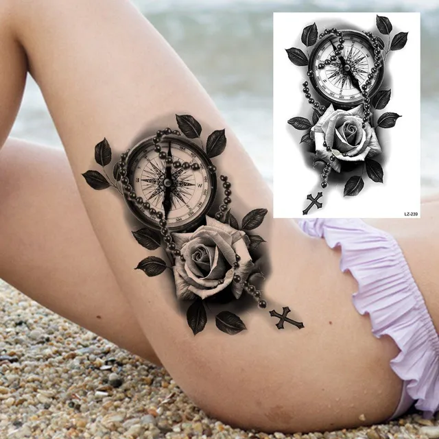 Sexy květinové dočasné tetování pro ženy