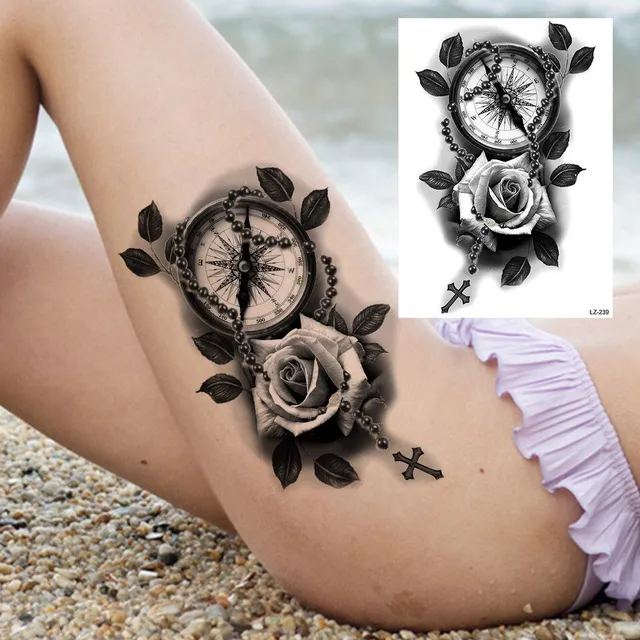 Tatuaj temporar sexy cu motive florale pentru femei