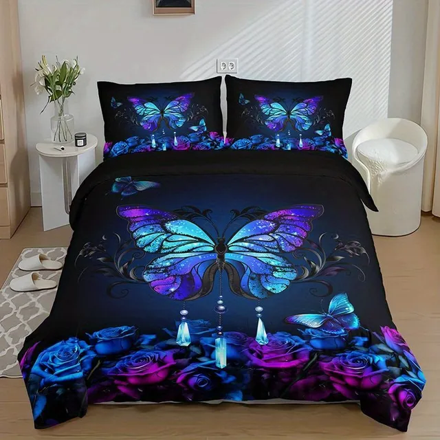 Modern double sheets with butterflies and starry skies - soft, breathable and comfortable