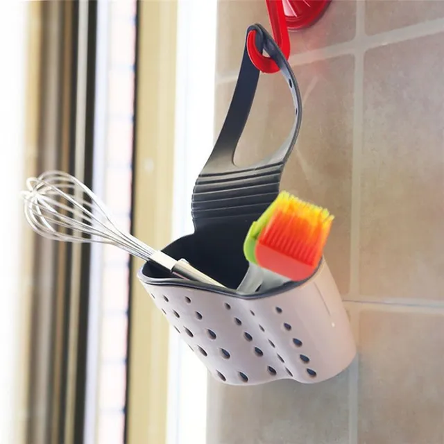 Handy adjustable holder/dripper for sponges and wire in pastel colours