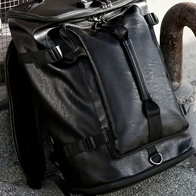 Practical backpack for trips with large capacity, made of light PU leather, ideal for all types of activities