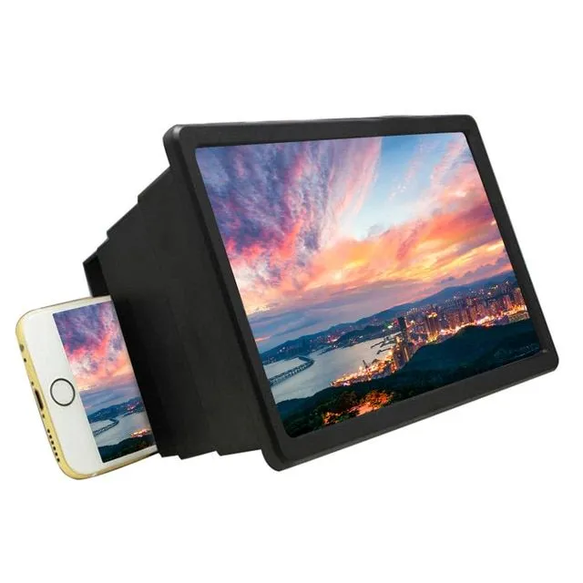 Portable screen magnifier with mobile phone holder