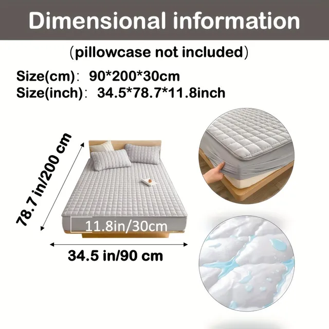 1 pc Waterproof mattress protector with pattern - soft and comfortable
