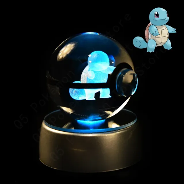 Cute Pokéball-shaped 3D table lamp with Pokémon motif