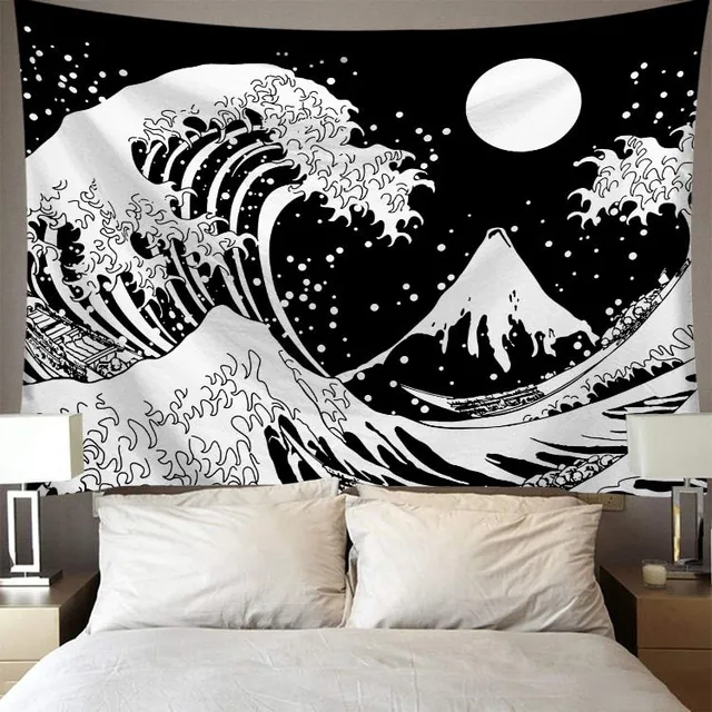 Wall tapestry with moon motif