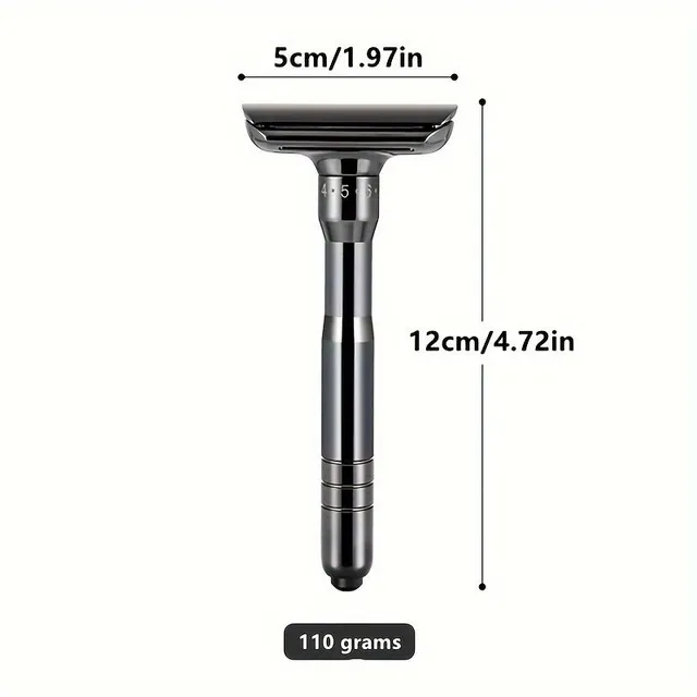 Hand shaver, Safety razor with double edge, 8 adjustable stages