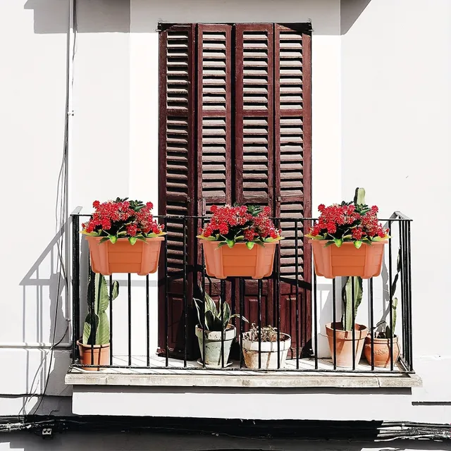 Závěsné květináče na zeď - 3 ks, plastové květináče/košíky