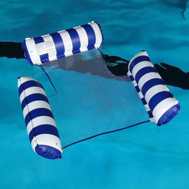 Foldable inflatable lounger for water