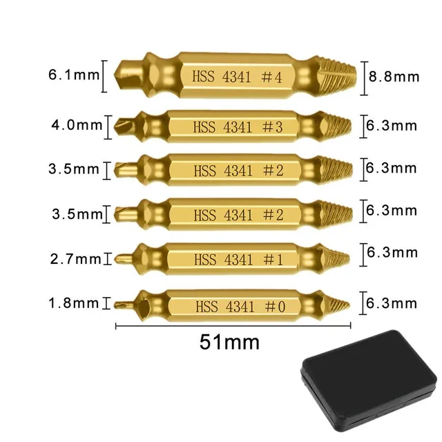 4/5/6 PCS Damaged Bolt Extractor Drill Set Stripped Broken Bolts Bolt Extractor Easily Remove Demolition Tools