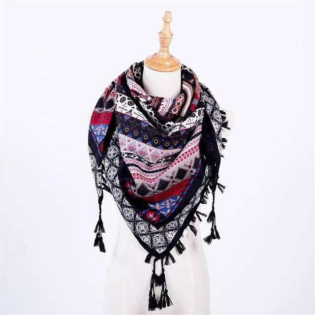 Ladies winter scarf with fringe - 6 colours