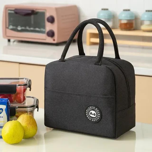 Portable thermoinsulating canvas lunch bag for children to school