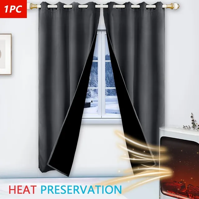 Heat and sound insulation curtains - modern decoration for doors and windows, heated, against the wind