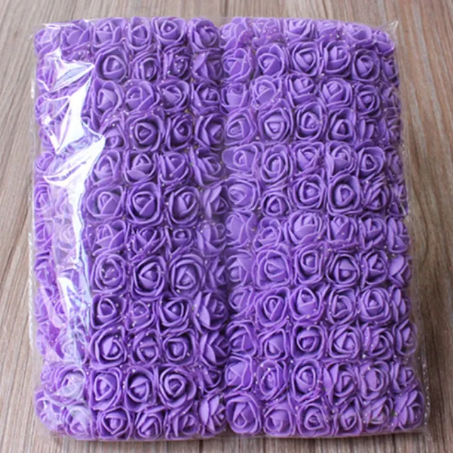 Decorative foam rosettes 144 pieces - 12 colours fialova