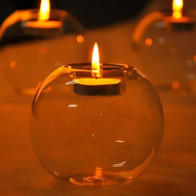 Glass candle for home decoration