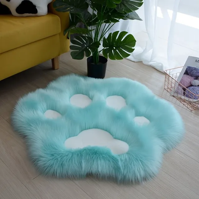 1 pièce Tapis Mignon en Forme de Patte en Doux Velours - Tapis Décoratif