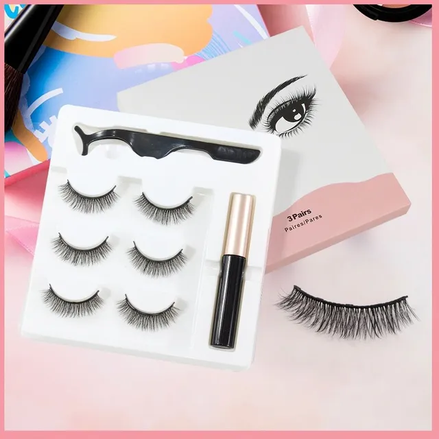 Magnetic eyelashes and eyeliner set