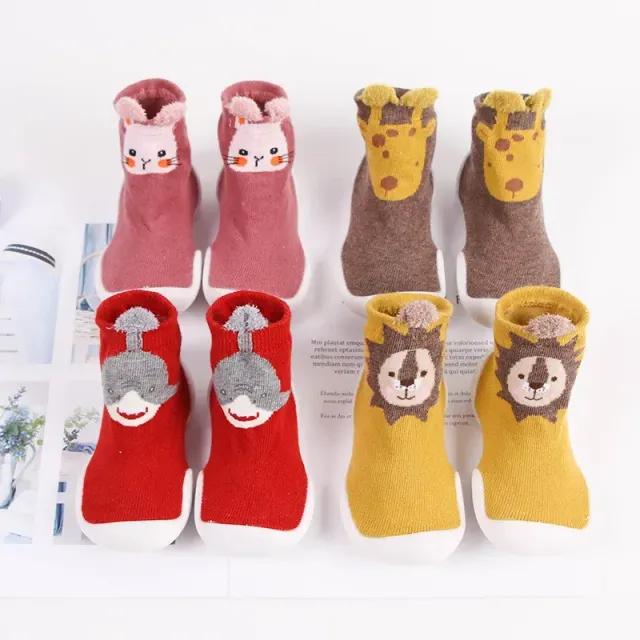 Children's knitted sock shoes with rubber sole, non-slip home socks for toddlers, spring/summer/autumn