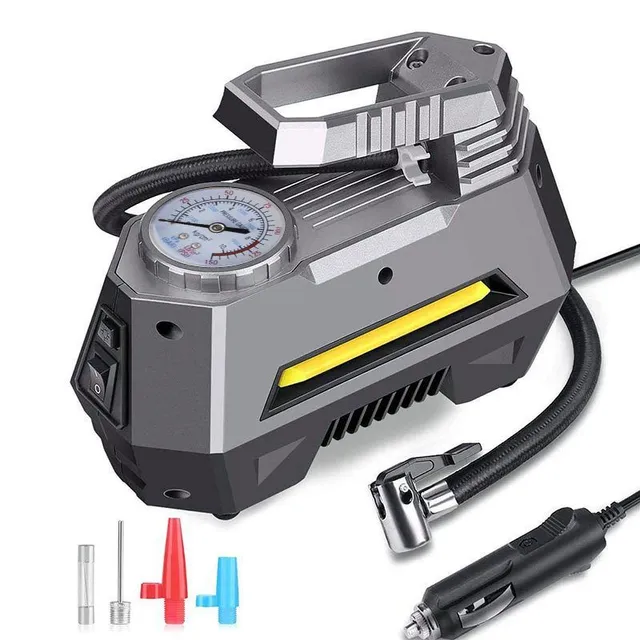 Compresor automat cu manometru digital, 150 PSI, lumină LED - pentru automobile, motociclete, biciclete și altele