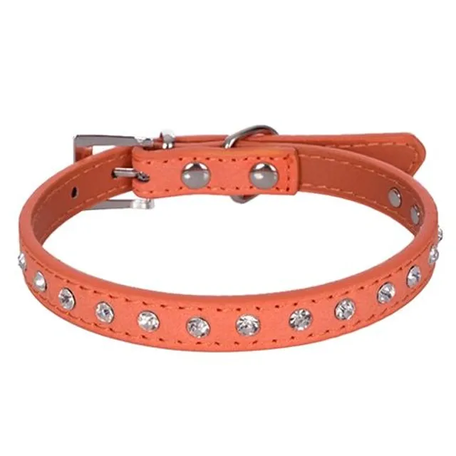 Collar for cats or dogs decorated with cubic zirconia