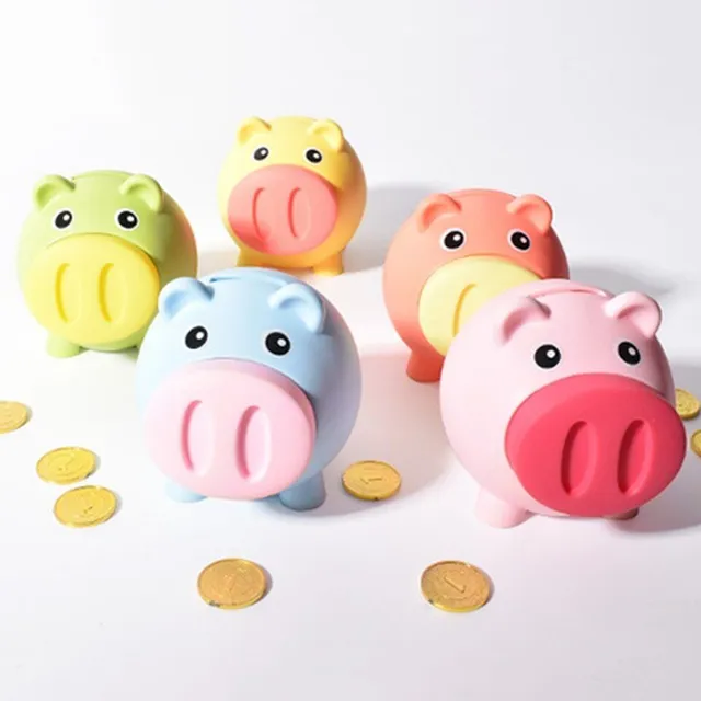 Cutiuta de economii pentru copii, in forma de porcusor - diferite culori
