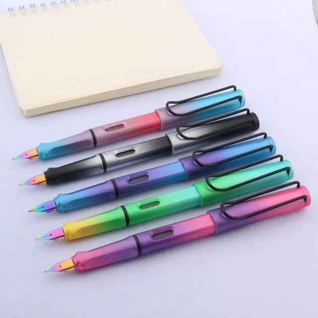 Kancelářské / Školní plnící pero v duhových barvách