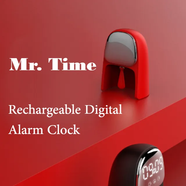 Digital alarm clock with voice control, night light, dual wake-up mode and Snooze function