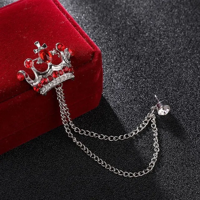 Broșă de lux pentru bărbați cu coroană Royal